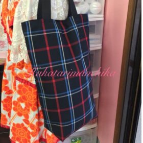 小紋着物からのトートバッグ