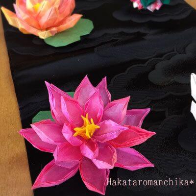 和紙で作る蓮の花